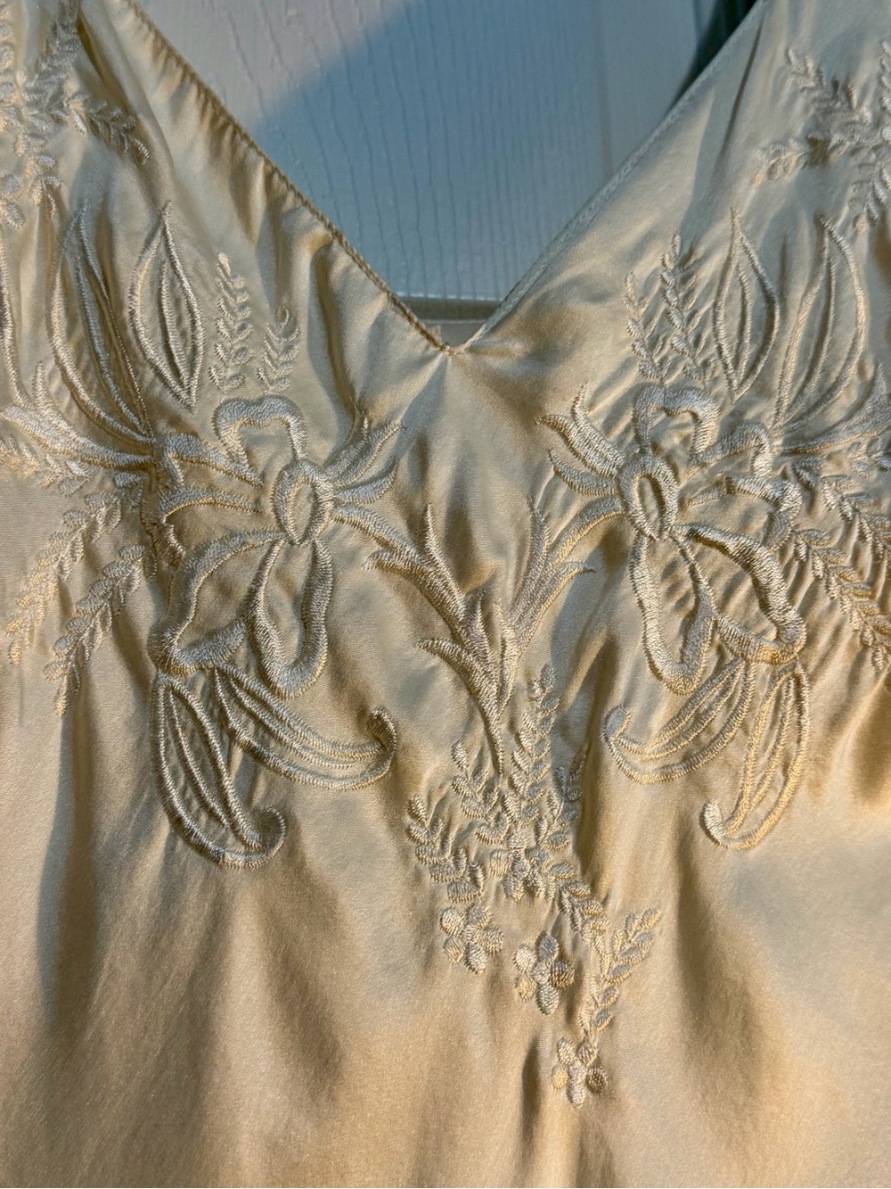 Victoria’s Secret Vintage Gold Label 100% Silk Ivory Slip Dress Sz Large - Picture 5 of 8